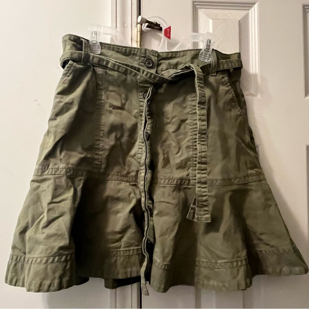 Banana Republic Olive Green Flared Skirt with Belt size 8